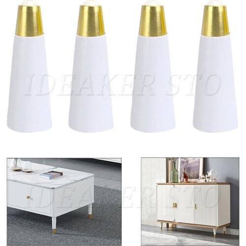 1/2/4Pcs Solid Wood Furniture Legs with Copper Sleeve,Modern Style Furniture Sofa Legs Cabinet Foot Coffee Table Feet tv stands