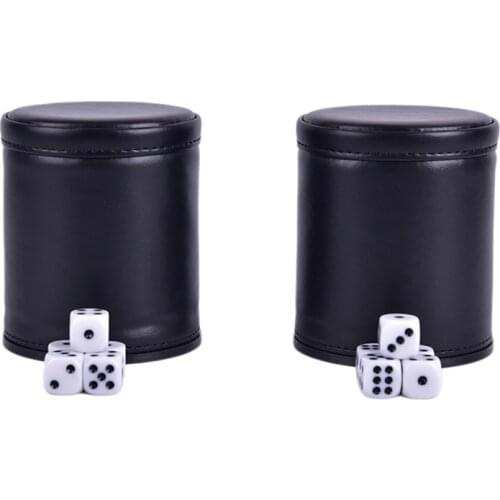 1pc 2020 Foreign Trade New PU Leather Flannel Mute Dice Cup Bar Game Supplies