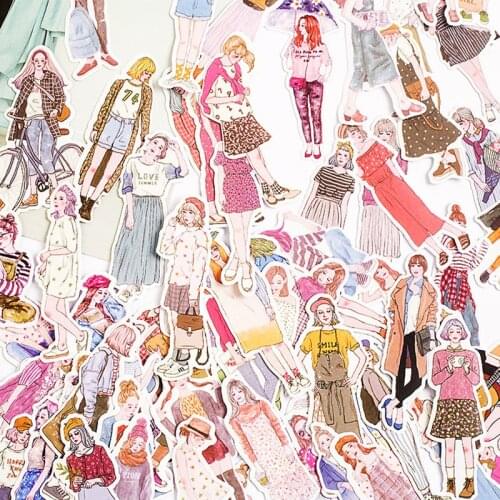 100pcs Cute Mori Girls stickers handbook Stickers for Notebook Planner DIY Craft Photo Albums Scrapbooking Stationery Stickers