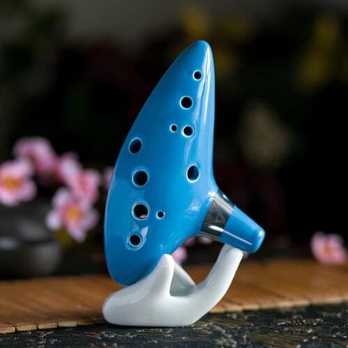 12 Hole Legend Of Zelda Ocarina Of Time New Color Sky Blue Ceramic Alto C Flute Instrument Ocarina Great Gift