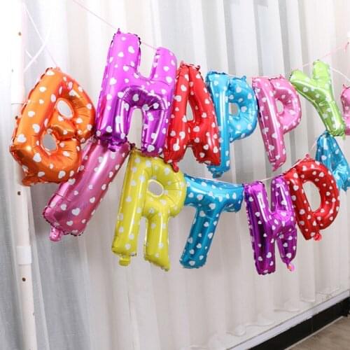 13pcs/lot Happy Birthday balloons Party Decoration NOGOO Letters Alphabet Aluminum balloon Foil Baloon Baby kids air Balloons