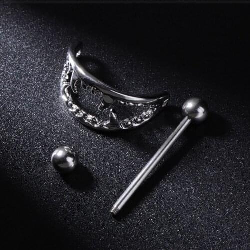 2pcs Nipple Piercing Women Lady Halloween Mouth Sharp Teeth Bars Shield Jewelry R58E