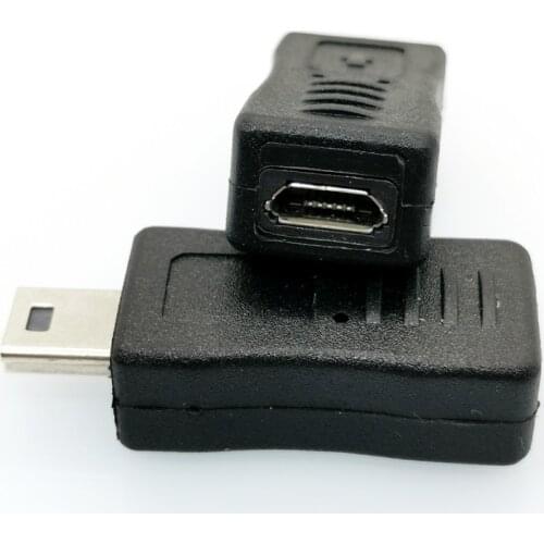 2pcs Portable and Stylish Black Color Micro USB Female to Mini USB Male Adapter Converter Convenient to Use