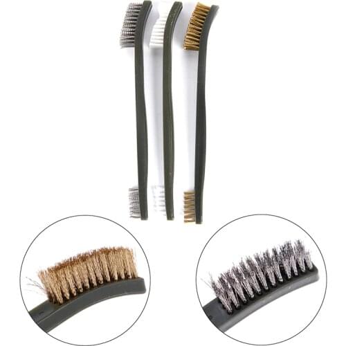 3Pcs Steel Wire Brush/ 4Pcs Nylon Pick Set Universal Gun Hunting Cleaning Kit Tactical Rifle Gun Cleaning Tool