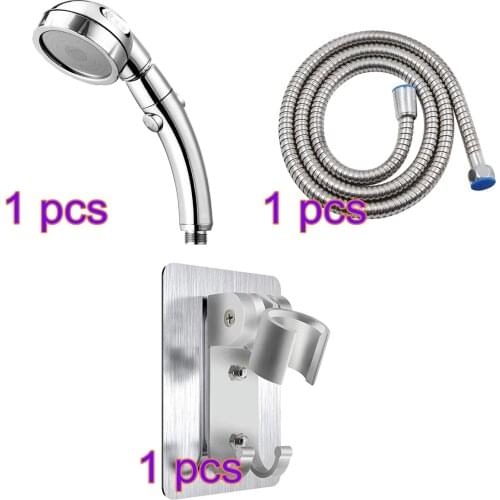 3pcs/1set Shower Head Water Saving High Pressurized ABS Plastic Bathroom Hand Hold Shower Head Set High Pressure Shower Head Set