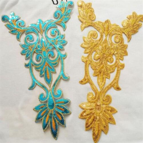 5 X Beautiful 2Colors 25X 16CM Embroidery Polyester Venise Lace Craft Sewing Neckline Collar Applique Trims YL0112