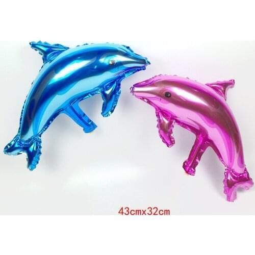 50Pcs/lot Mini Pink/Blue dolphin Foil balloon Wedding birthday party activities decoration balloon Childrens party supplies