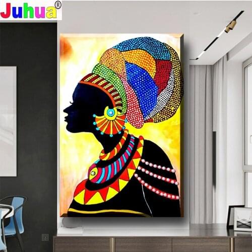 5D DIY Diamond Painting Fantasy Abstract African Woman Full Square Round Diamond Embroidery Wall Art Handicraft Decor