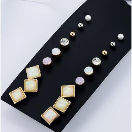 F21 9 Pairs Mini Classic Simple Stud Earrings For Women Brincos Include 9 Pairs Earrings Hight Quality #CJ032