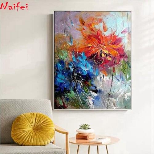 Full Round square Drill 5D DIY Diamond Painting Floral Abstract Embroidery flower Cross Stitch Home Decor mosaic diamond art