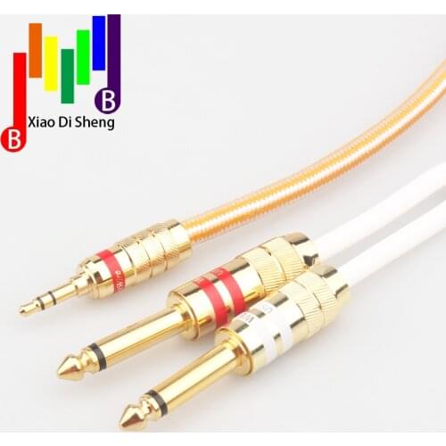 AUDIO Hifi Audio Cable Mini Jack 3.5mm to Dual 6.35mm for PC Headphone Mixing Console 1/8" 3.5 to 2 Jack 1/4" 6.5 Cable 1M 2M 3M