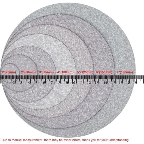 1 - 7 Inch White Dry Sanding Discs 25-180mm Aluminum Oxide Hook Loop Sandpaper 60-1000 Grit For Woodworking Car Paint Polishing
