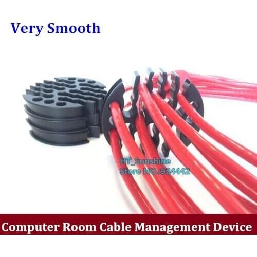 Black Stronger 30holes Module network cable management comb room finishing beam combing machine six line cable organizer tool