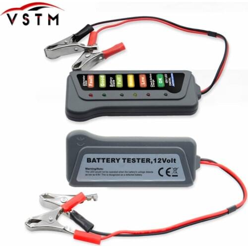 12V Digital Battery Alternator Tester 6 LED Lights Display Auto Car Diagnostic Tool for Cars Vehicle Motorcycle New