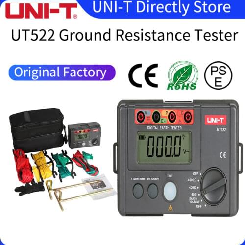 UNI-T UT522 Digital Earth Ground Resistance Tester AC Earth Insulation Resistance Tester