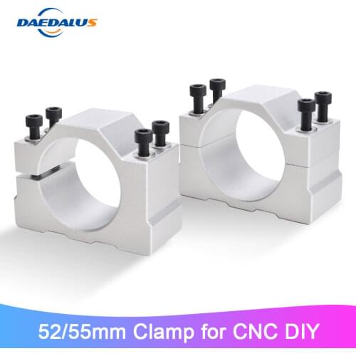 Daedalus CNC 52mm/55mm Spindle Bracket Clamp Lathe Spindle mount Holder Aluminum Fixture for 300w 400w 500w Motor with 4 Screws