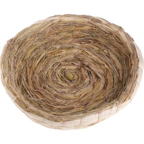 Pigeon Nest Woven Natural Straw Rabbit Guinea Pigs Flat Warm House Handmade Cage