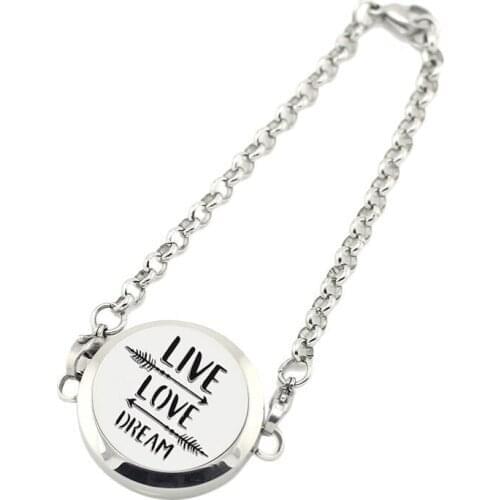 Hot Sale 30mm Magnetic Locket Chain Bracelet 316L Stainless Steel Aromatherapy Diffuser Perfume Locket Bracelet