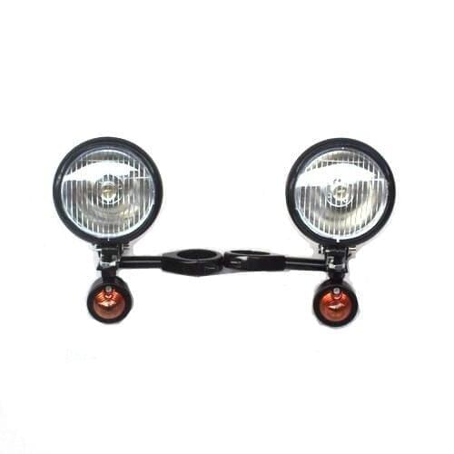 Motorcycle Passing 41mm Fork Clamp Fog Spot Light Turn Signals Amber Lamp Cruiser Chopper Cafe Racer Old School Bobber Atv