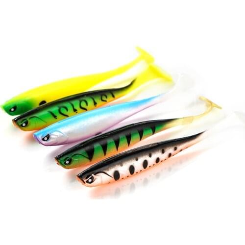 1pcs/Outdoor fishing in winter Bionic T tail Soft bait fish 12.5cm/10g Artificial 3D eye Japan PVC material Fishing insect bait