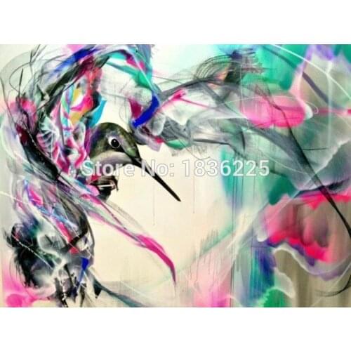 Handmade oil painting on canvas impressionist colorful flying bird oil painting for home decoration paintings on sale wall panel