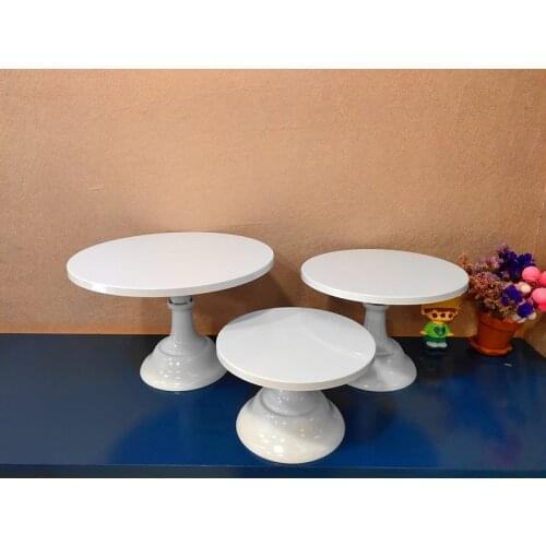 White Gold S M L Cake Round Stands Diameter 25/30/35cm Cupcake Cake Plates for Home Party Wedding Birthday Cake Display Stands