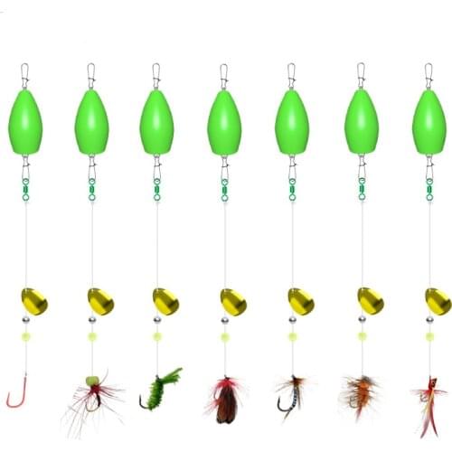 LEDIAO 5 Pcs/Set Insects Flies Fly Fishing Lures Carbon Steel Hook With Float Connector Fishing Lures Set Fishing Tackle Pesca