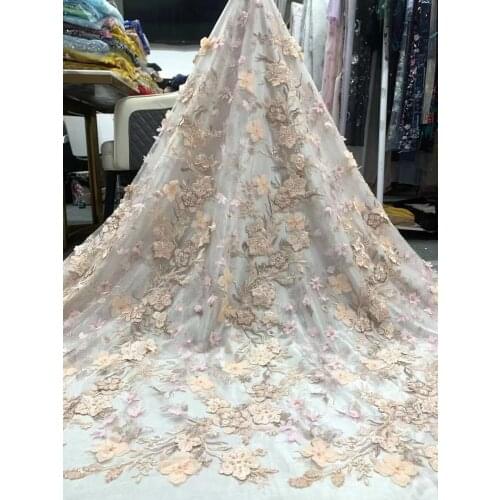 Latest African Lace Fabric SYJ-4188811 High Quality Tulle Lace French Net Laces With beads Embroidery Tulle Lace For Wedding