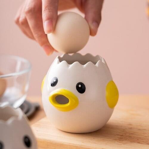 Cute Chicken Ceramic Egg White Separator Creative Egg Yolk Protein Separator Filter Baking Tools Kitchen Accessories Practical