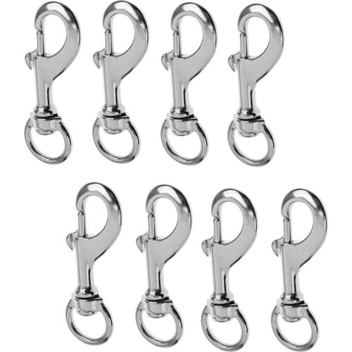 Set 8 Marine Grade Clip Single Ended Bolt Snap for Scuba Diving Pet Leash Gate Latch Bag Strap Clothes Line Tarp Cover