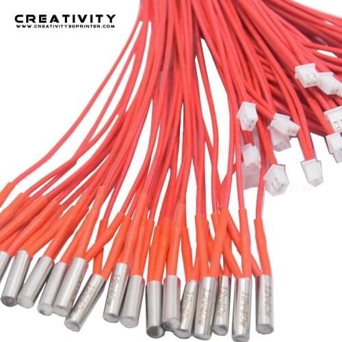 10PCS 6 * 20mm Heating Tube 12V/24V 40W Heating Pipe Cartridge Heater1M with 2.54 for 3D Printer Prusa Mendel Extruder