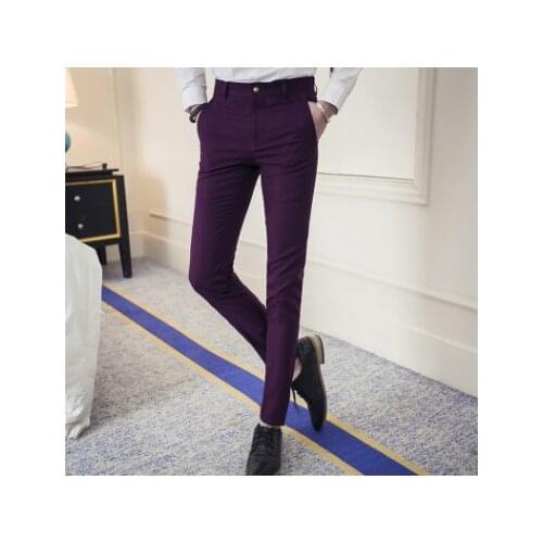 2022 summer new slim casual pants mens gentleman Korean version of the trend of small feet trousers thin section drape