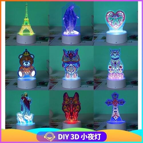 New Design Diamond Painting 5D Diamond Mosaic Embroidery Lamp Light 7 Colors Available Home Desk Night Decor Birthday Decor Gift