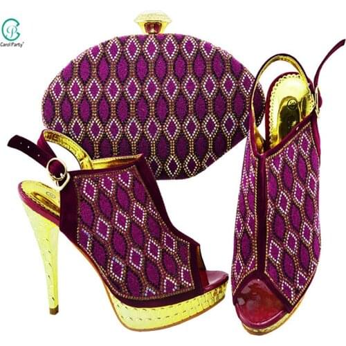 Women Shoes and Bag to Match Fashion Design Nigerian Italian Style Matching Shoes and Bag Set for Wedding Party