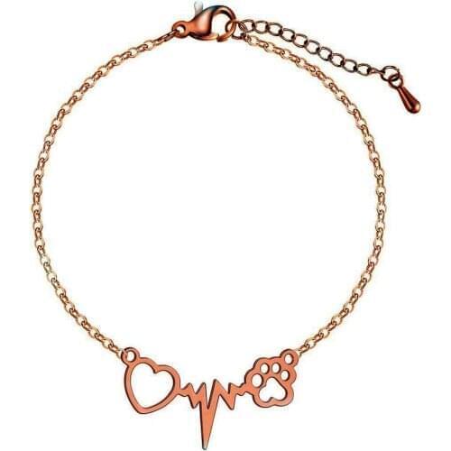 New ECG beating heart pendant bracelet personality lady Bracelet 2020