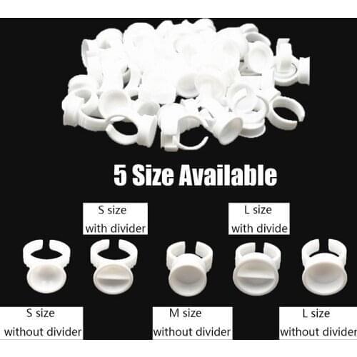 500 Pcs Disposable Tattoo Ink Pigments Cup Ring Eyelash Extension Pallet Glue Holder Professional Supplier