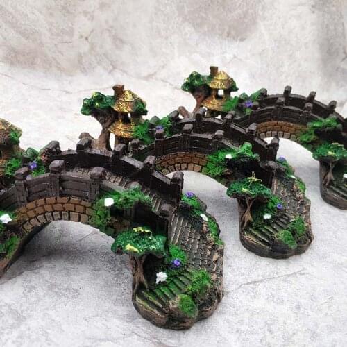 Resin Aquarium Decoration Ecological Fish Tank Landscaping Simulation Bridge Fish Tank Decoration 1pc