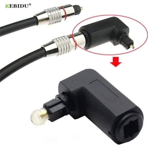 KEBIDU Portable Toslink 90 Degree Digital Optical Adapter Convertor OD 6.0 Audio Adapter Square To Square 90 Male To Female