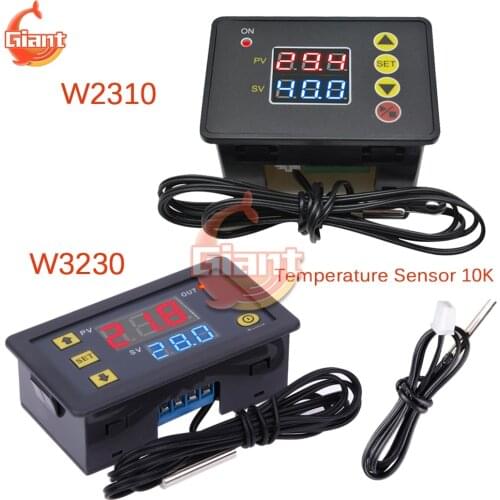 DC 12V 24V AC 110V 220V W3230 W2310 Temperature Controller Digital Thermostat LED Diaplay NTC Sensor Temperature Control Switch