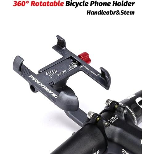 360 Degree Stem Bicycle Phone Holder Handlebar Aluminum Alloy Mountain Bike Mobile Phone Holders MTB Road Bike Cell Phone Holder