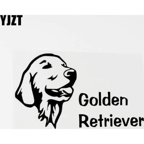 YJZT 15.3CM×9.1CM Fashion Golden Retriever Vinyl Car Window Sticker Decal Black/Silver 8C-0664