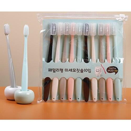10pcs Tooth Brush with Dust Cover Soft Bristle Brush Travel Take Home Use Hanged Oral Care Tool Teeth Brush