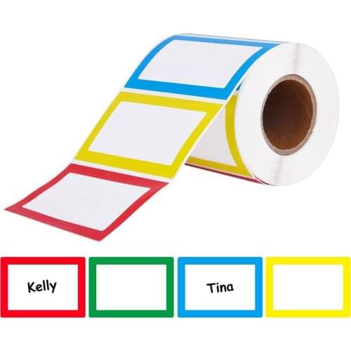 150/300pcs Colorful Plain Name Tag Label Sticker Durable Signature Label Kraft Tag Sticker For Clothes Other Flat applied