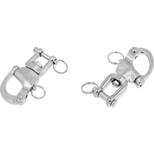 2 x Stainless Steel Snap Swivel Shackle Buckle Hardware Boat/Sailing/Yacht