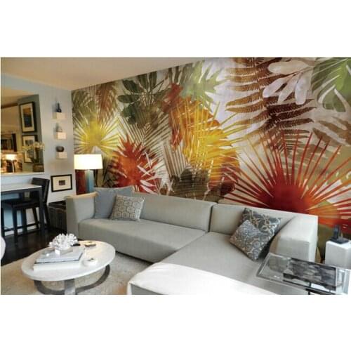 Custom wallpaper 3D, Southeast Asian style palm tree leaf art murals for living room bedroom TV background wall papel de parede