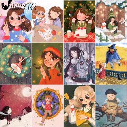 Diamond Painting Cartoon Girl Cross Stitch Embroidery Big Eyes Cute Girl Digital Mosaic Kit Handmade Home Decoration Accessories