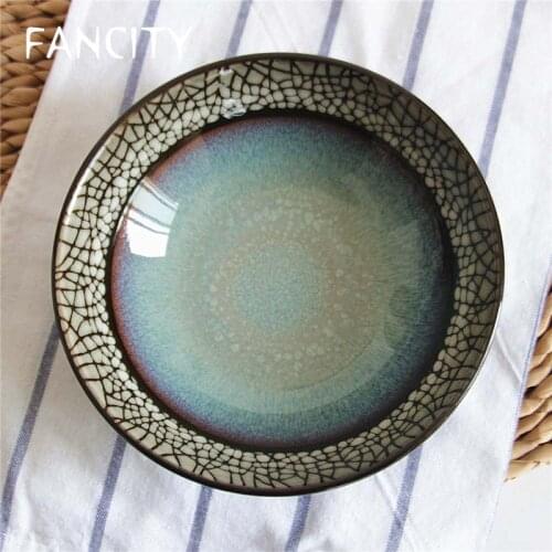 FANCITY Japanese style Japanese style kiln glaze ramen bowl, shallow mouth bowl, hotel suitable for underglaze color
