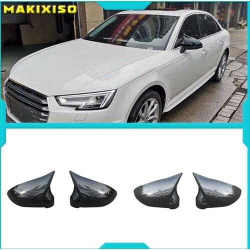 Carbon Fiber Car Rearview Mirror Covers for AUDI A4 S4 B9 A5 S5 Avant Allroad Quattro 2017-2019
