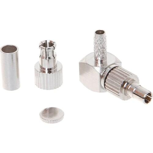 2 In 1 TS9/CRC9 Male Right Angle RF Connector Coaxial Adapter For RG174/178/316 LMR100