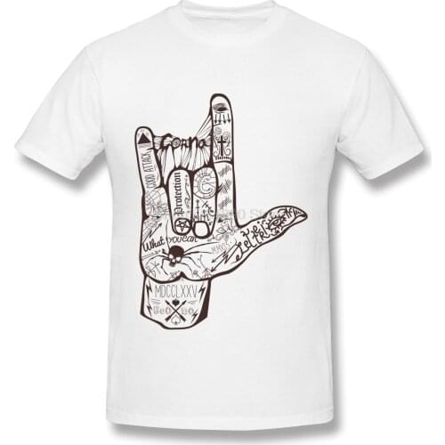 Palm Geometric Skull Graffiti T-shirt 2020fashion Short-sleeved T-shirt O-neck Clothing Pure Cotton Original T-shirt